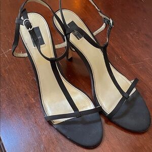 Glint Black Strappy Heels